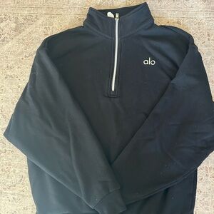 Alo Accolade 1/4 Zip Pullover in black size XS